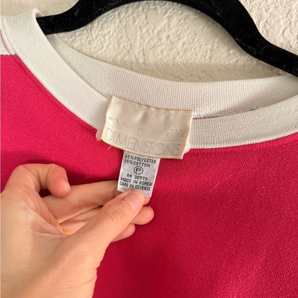 80s vintage color block pullover sweatshirt - Picture 3 of 4